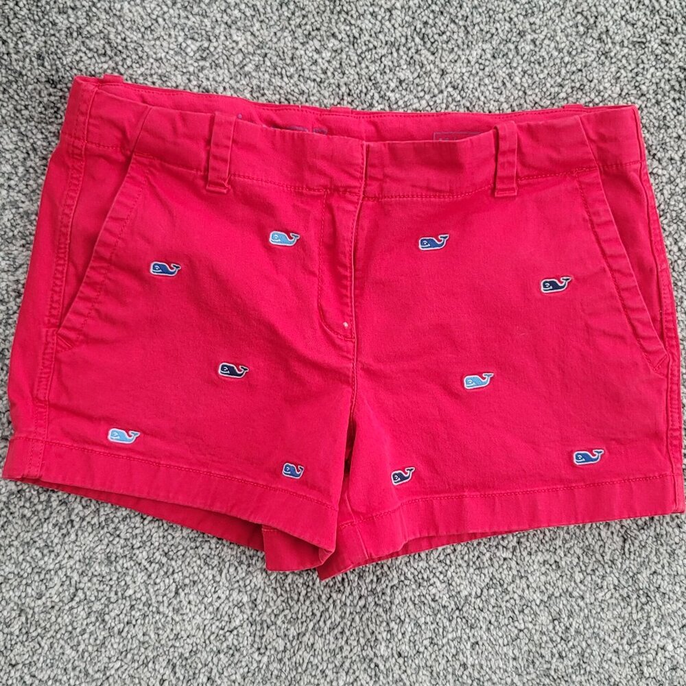 Vineyard Vines Girls Red Whale Shorts  size 14